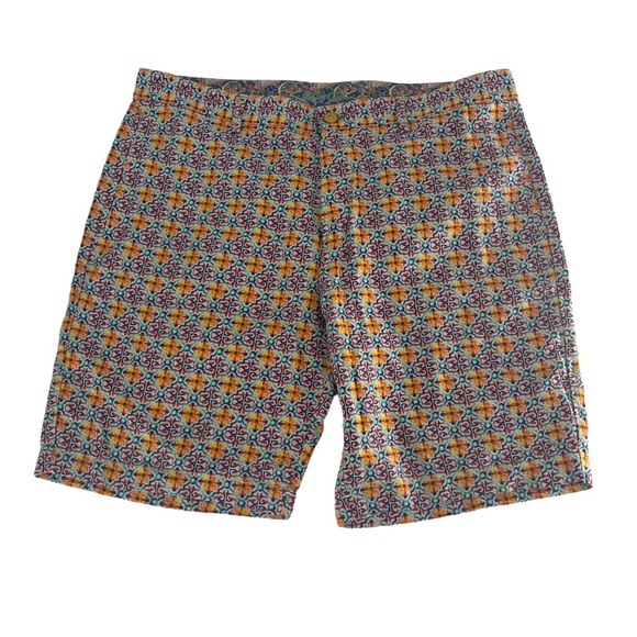 Robert Graham Shorts Men 38 Multicolor Floral Linen AOP Yates Chino Classic Golf - Picture 1 of 11